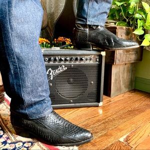 ♠️SNAKESKIN ABILENE EXOTIC BLACK COWBOY BOOTS♠️